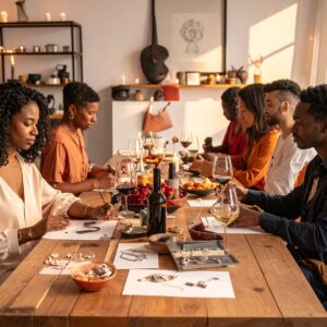 Firefly_A warm, intimate sensory wine ritual in a small contemporary jewelry studio in Madrid 984937